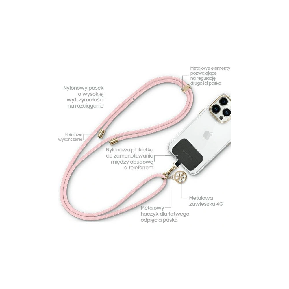 Hurtownia GSM - Pasek Guess GUUCNMG4EP Universal CBDY Cord růžový/pink - GUE2426 - {ean13} - Hurt