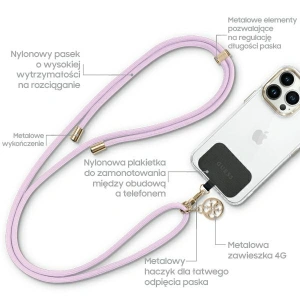 Pásek Guess GUUCNMG4EU Univerzální CBDY Kord lilak/lilac