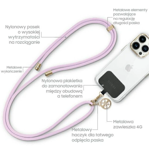 Pasek Guess GUUCNMG4EU Universal CBDY Cord lilak/lilac