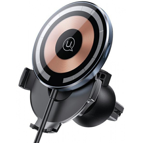 Usams Distributor - 6958444901664 - USA879 - USAMS US-CD164 15W 2w1 Magnetic Air Vent Car Holder with Wireless Charger transparent - B2B homescreen