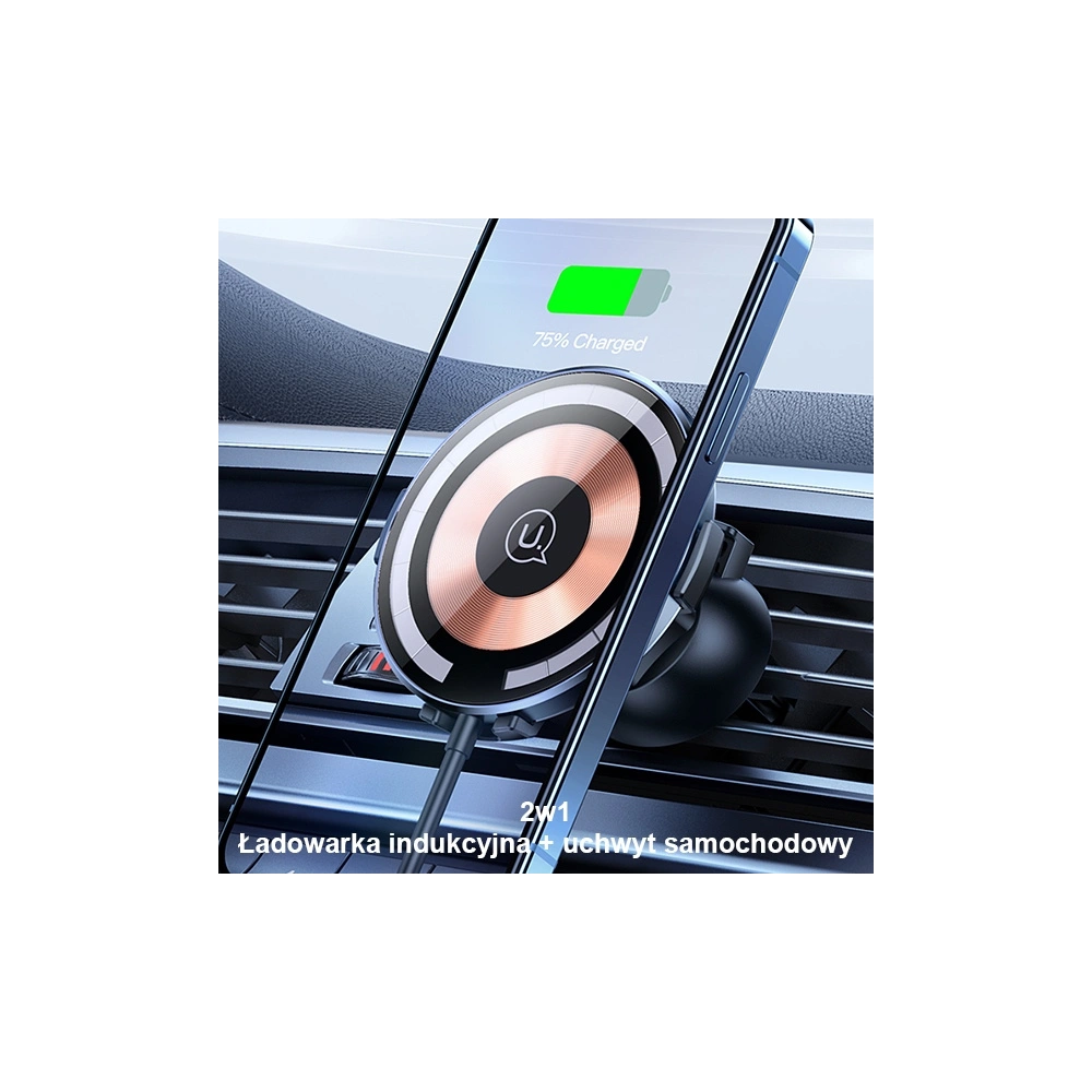 Hurtownia GSM - Uchwyt auto cu încărcător wireless USAMS US-CD164 15W 2w1 Magnetic pentru ventilația aerului transparent - USA879 - {ean13} - Hurt