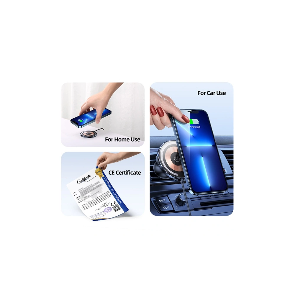 Hurtownia GSM - Autós tartó vezeték nélküli töltővel USAMS US-CD164 15W 2w1 Magnetic légbeömlő átlátszó - USA879 - {ean13} - Hurt