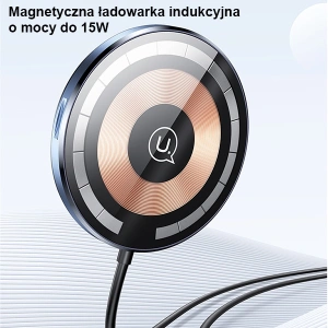 Hurtownia GSM - Auto-Halterung mit kabellosem Ladegerät USAMS US-CD164 15W 2w1 Magnetic Air Vent transparent - USA879 - {ean13} - Hurt