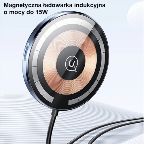 Uchwyt samochodowy z ładowarką bezprzewodową USAMS US-CD164 15W 2w1 Magnetic Air Vent transparent