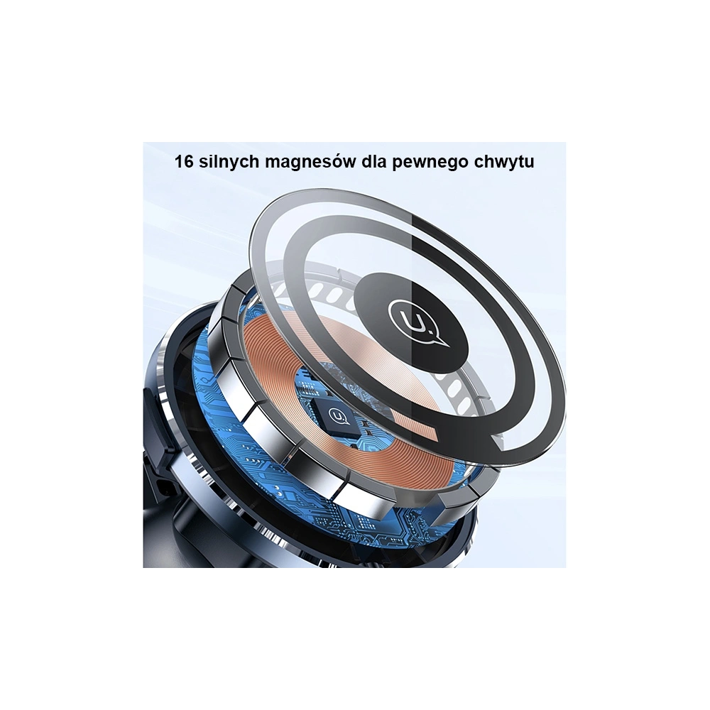 Hurtownia GSM - Uchwyt auto cu încărcător wireless USAMS US-CD164 15W 2w1 Magnetic pentru ventilația aerului transparent - USA879 - {ean13} - Hurt