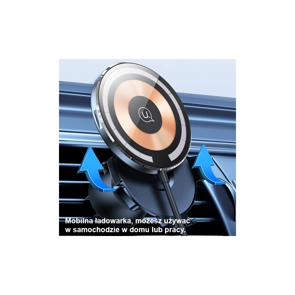 Hurtownia GSM - Uchwyt auto cu încărcător wireless USAMS US-CD164 15W 2w1 Magnetic pentru ventilația aerului transparent - USA879 - {ean13} - Hurt