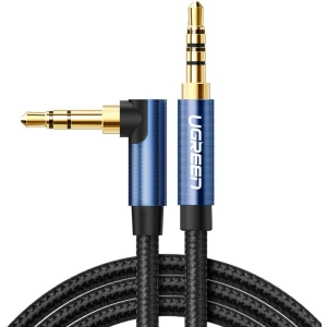 Hurtownia GSM - AUX audio kábel Ugreen sarok minijack 3,5 mm 2m kék (AV112) - UGR1441 - {ean13} - Hurt