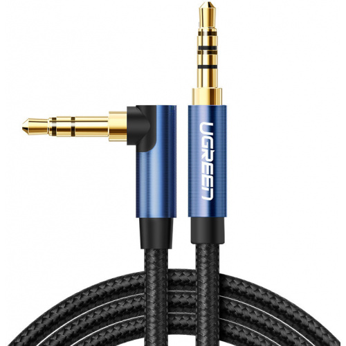 Ugreen Distributor - 6957303861811 - UGR1441 - Ugreen audio cable AUX angled minijack 3.5mm 2m blue (AV112) - B2B homescreen