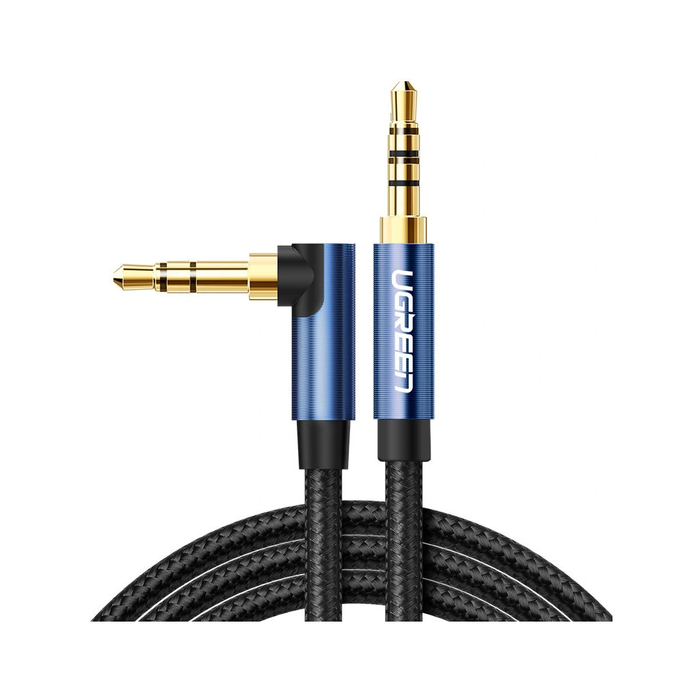 Hurtownia GSM - AUX audio kábel Ugreen sarok minijack 3,5 mm 2m kék (AV112) - UGR1441 - {ean13} - Hurt