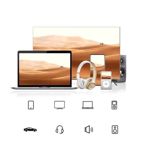 Kabel audo AUX Ugreen wtyczka kątowa minijack 3,5 mm 2m niebieski (AV112)