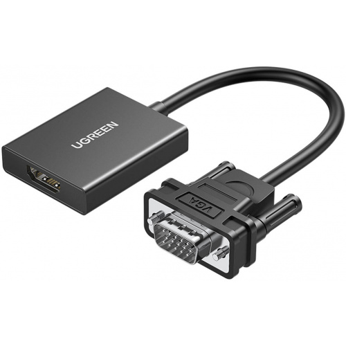 Ugreen Distributor - 6957303859450 - UGR1443 - Ugreen cable adapter cable VGA (male) - HDMI (female) 0.15m black (CM513) - B2B homescreen