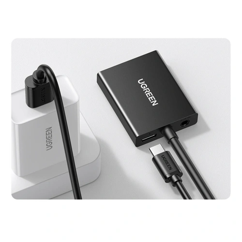 Kabel przewód adapter VGA Ugreen (męski) - HDMI (żeński) 0.15m czarny (CM513)
