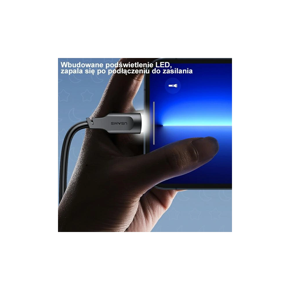 Hurtownia GSM - Kabel USAMS USB-C na USB-C PD Fast Charging 1,2m 100W Lithe Series černý SJ567USB01 (US-SJ567) - USA882 - {ean13} - Hurt