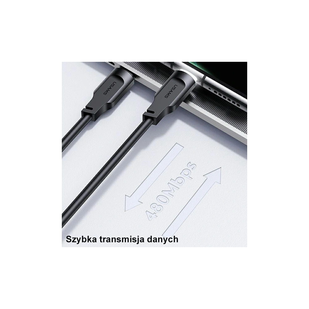 Hurtownia GSM - USAMS USB-C a USB-C PD Gyors Töltő Kábel 1,2m 100W Lithe Sorozat fekete SJ567USB01 (US-SJ567) - USA882 - {ean13} - Hurt