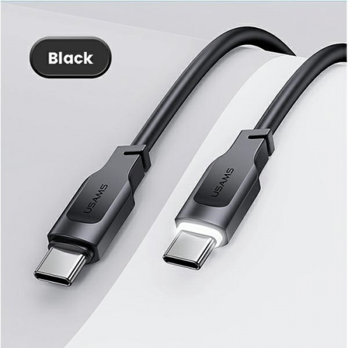 Usams Distributor - 6958444979151 - USA882 - USAMS USB-C - USB-C Cable PD 1,2m 100W Lithe Series black SJ567USB01(US-SJ567) - B2B homescreen