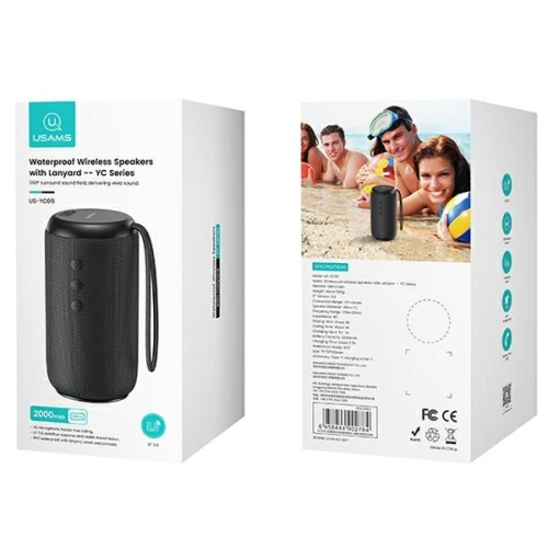 Głośnik USAMS YC Series Bluetooth 5.0 10W Wodoszczelny czarny YC011YX01