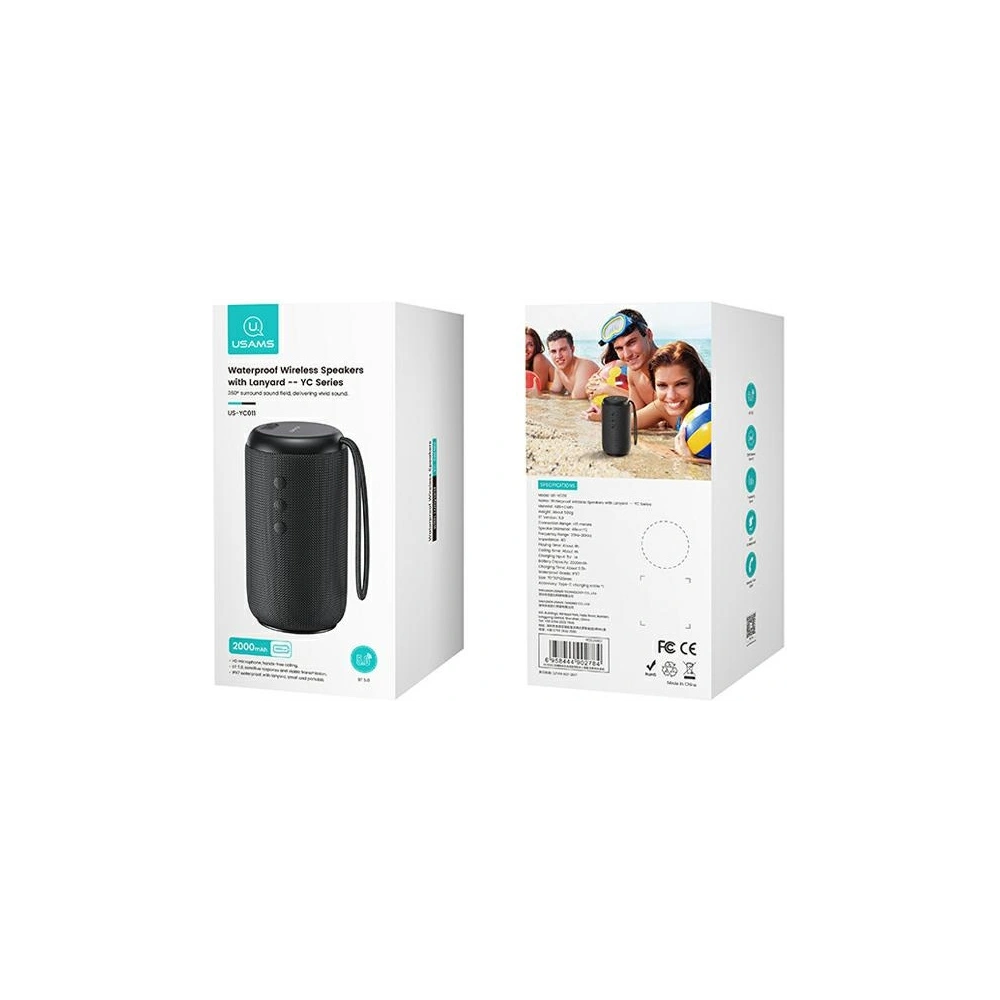 Hurtownia GSM - USAMS YC Sorozat Bluetooth 5.0 10W Vízálló fekete YC011YX01 hangszóró - USA887 - {ean13} - Hurt