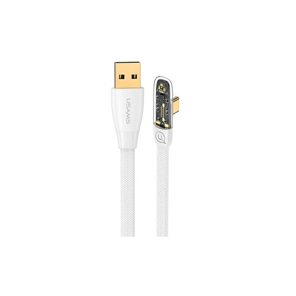Hurtownia GSM - Kabel kątowy USAMS USB-A/USB-C PD 6A 66W Iceflake Series 1,2m biały SJ585USB02 (US-SJ585) - USA888 - {ean13} - Hurt