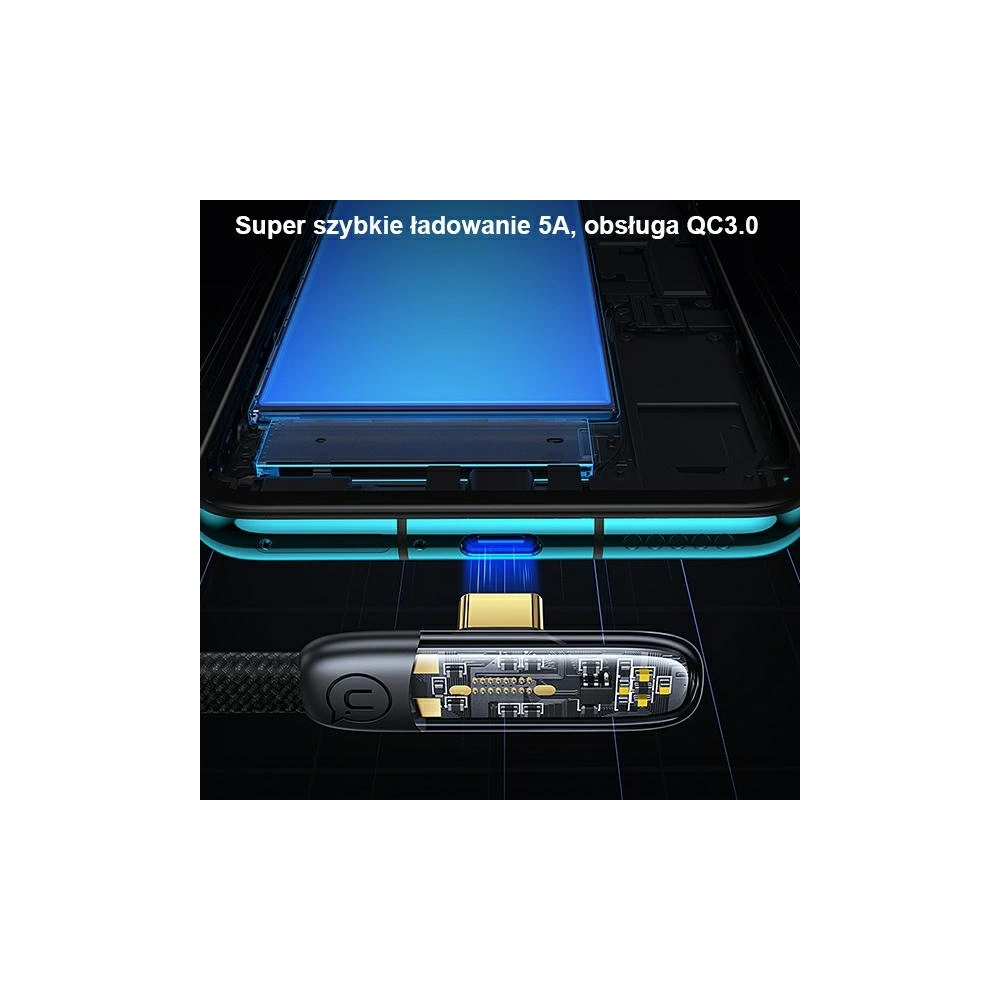 Hurtownia GSM - Cablul unghiular USAMS USB-A/USB-C PD 6A 66W Seria Iceflake 1,2m alb SJ585USB02 (US-SJ585) - USA888 - {ean13} - Hurt