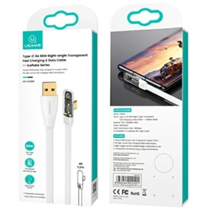 Hurtownia GSM - Kabel kątowy USAMS USB-A/USB-C PD 6A 66W Iceflake Series 1,2m biały SJ585USB02 (US-SJ585) - USA888 - {ean13} - Hurt