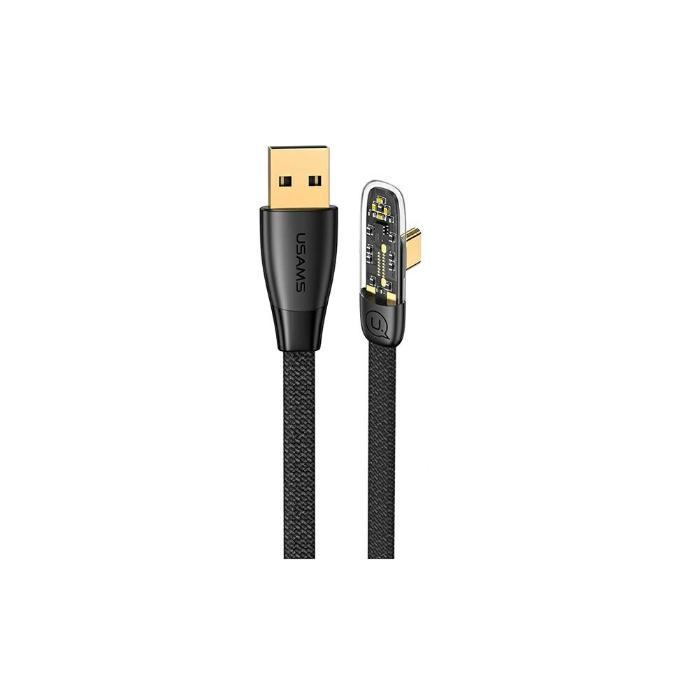 Hurtownia GSM - Kabel úhlový USAMS USB-A/USB-C PD 6A 66W Iceflake Series 1,2m černý SJ585USB01 (US-SJ585) - USA889 - {ean13} - Hurt