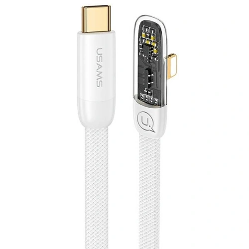 Kabel kątowy USAMS USB-C/Lightning PD 20W Iceflake Series 1,2m biały SJ583USB02 (US-SJ583)