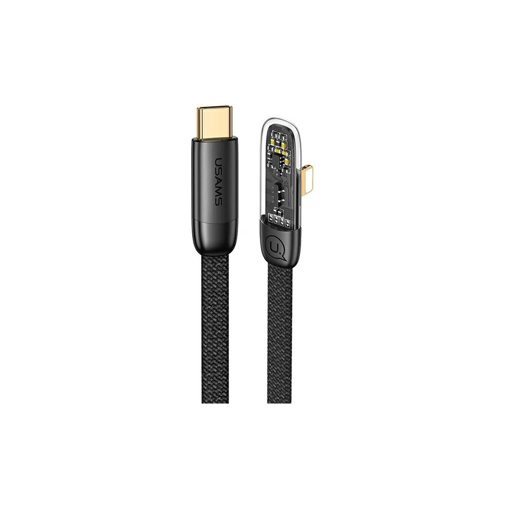 Hurtownia GSM - USAMS USB-C/Lightning PD 20W Iceflake sorozat 1,2m fekete szögletű kábel SJ583USB01 (US-SJ583) - USA891 - {ean13} - Hurt