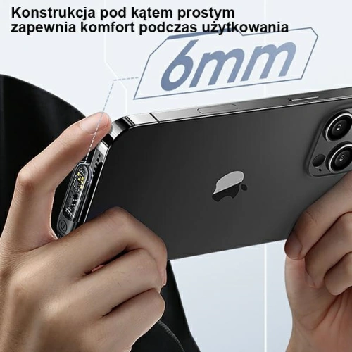 Kabel kątowy USAMS USB-C/Lightning PD 20W Iceflake Series 1,2m czarny SJ583USB01 (US-SJ583)