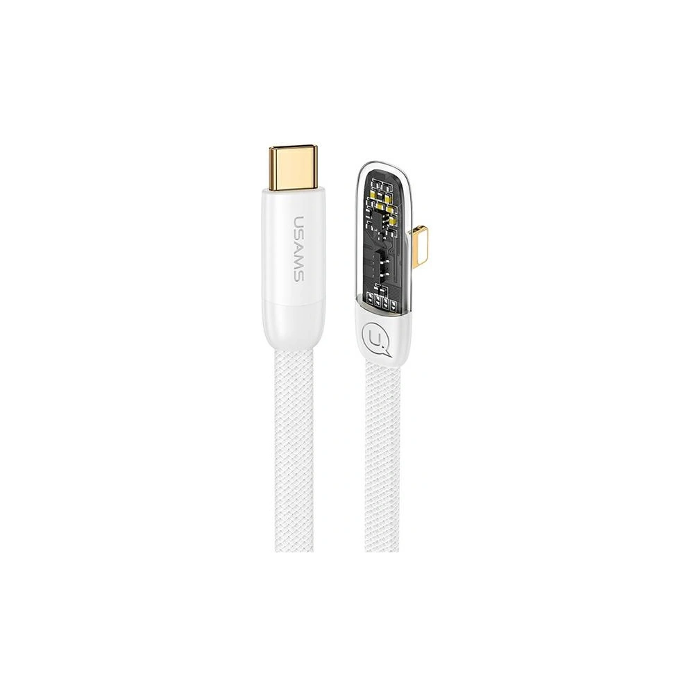 Hurtownia GSM - USAMS USB-C/Lightning PD 20W Iceflake sorozatú 2m-es fehér sarokkábel SJ586USB02 (US-SJ586) - USA892 - {ean13} - Hurt