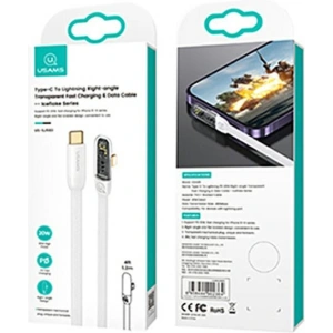 Winkelkabel USAMS USB-C/Lightning PD 20W Iceflake Series 2m weiß SJ586USB02 (US-SJ586)