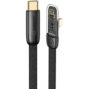 Kabelwinkel USAMS USB-C/Lightning PD 20W Iceflake Series 2m schwarz SJ586USB01 (US-SJ586)