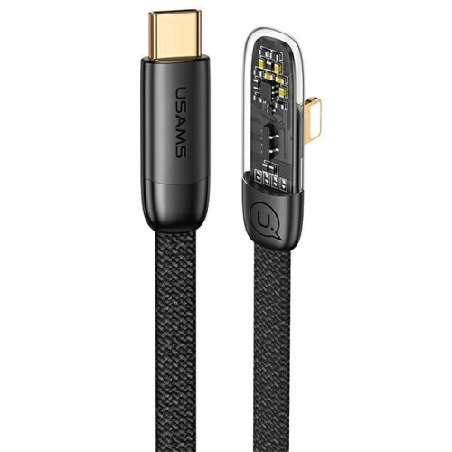 Kabel kątowy USAMS USB-C/Lightning PD 20W Iceflake Series 2m czarny SJ586USB01 (US-SJ586)