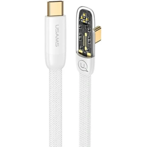 Kabel kątowy USAMS USB-C - USB-C PD 100W Iceflake Series 1,2m biały/white SJ584USB02 (US-SJ584)