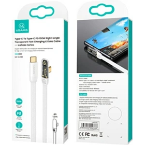 Kabel kątowy USAMS USB-C - USB-C PD 100W Iceflake Series 1,2m biały/white SJ584USB02 (US-SJ584)