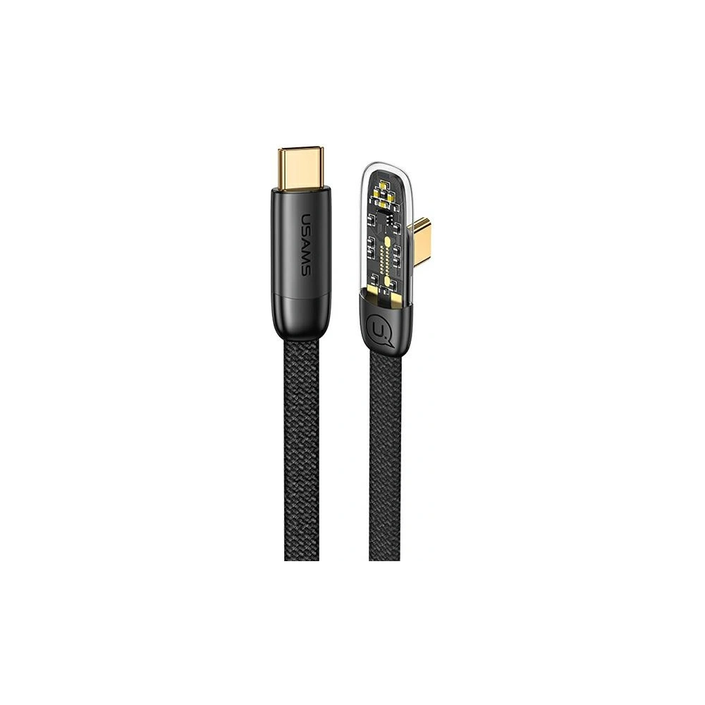 Hurtownia GSM - Úhlový kabel USAMS USB-C - USB-C PD 100W Iceflake Series 1,2m černý/black SJ584USB01 (US-SJ584) - USA895 - {ean13} - Hurt