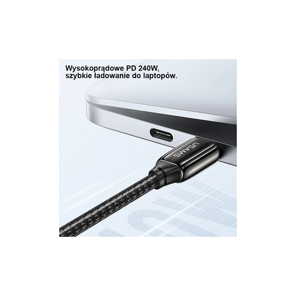 Hurtownia GSM - Kabel USAMS U82 USB-C - USB-C 1.2m 240W PD 3.1 Rychlé nabíjení černý/black SJ580USB01 (US-SJ580) - USA898 - {ean13} - Hurt