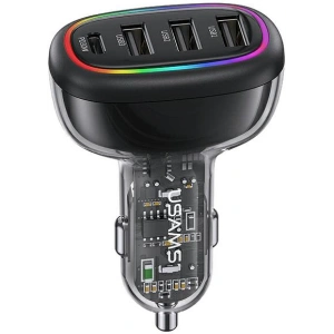 Hurtownia GSM - USAMS autós töltő 1xUSB-C 3xUSB-A C34 48W 3A+C PD fekete CC170CC01 (US-CC170) - USA900 - {ean13} - Hurt