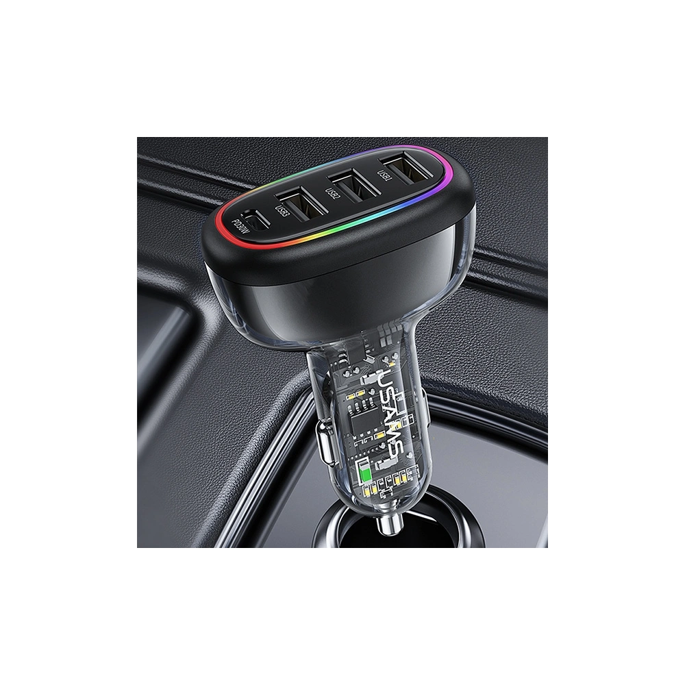 Wholesale USAMS Car Charger 1xUSB-C 3xUSB-A C34 48W 3A+C PD black CC170CC01 (US-CC170) - USA900 - {ean13} - Hurt
