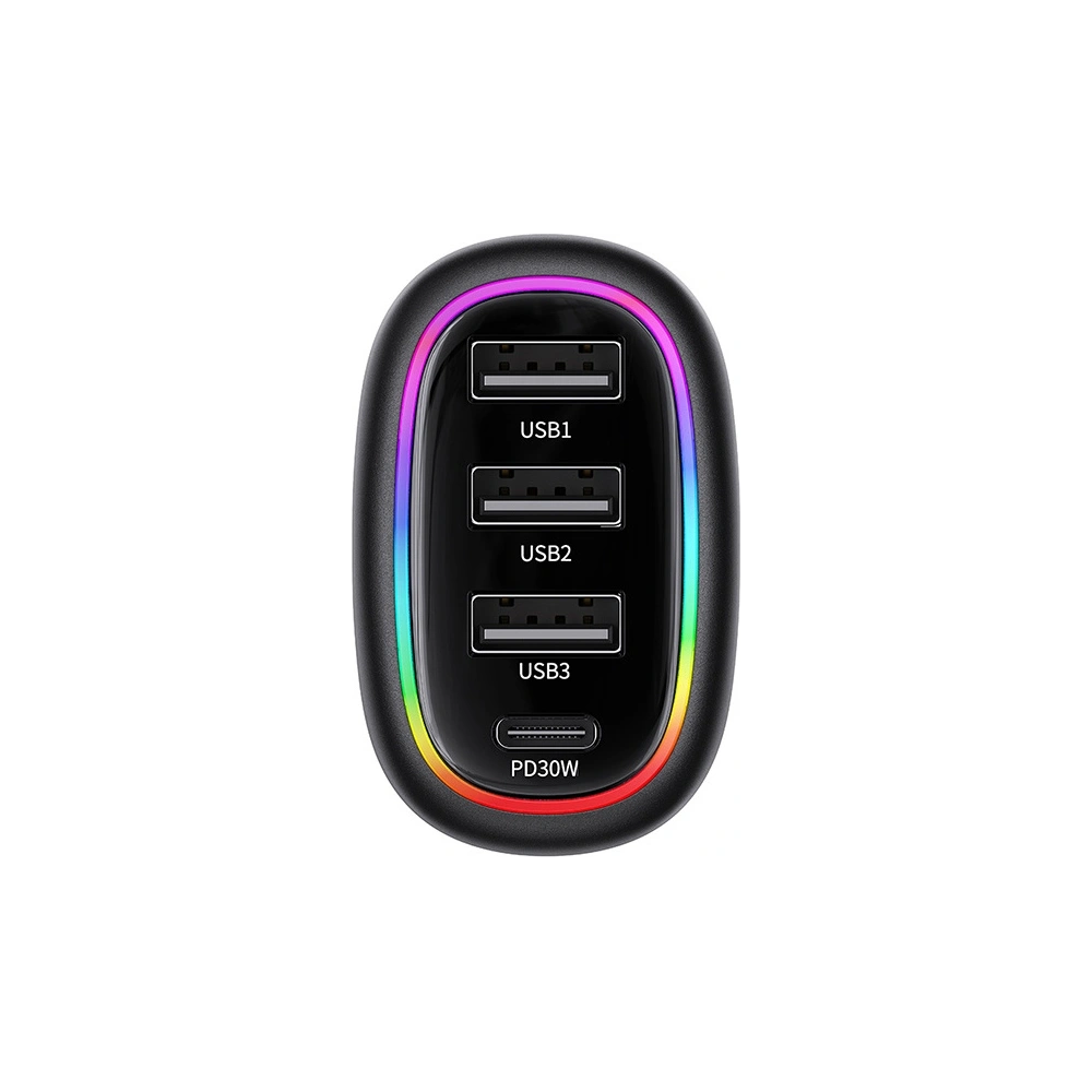 Hurtownia GSM - USAMS autós töltő 1xUSB-C 3xUSB-A C34 48W 3A+C PD fekete CC170CC01 (US-CC170) - USA900 - {ean13} - Hurt