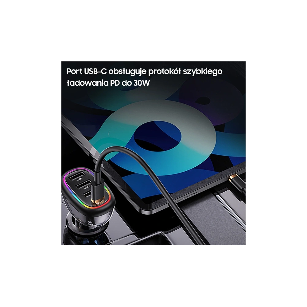 Hurtownia GSM - Autonabíječka USAMS 1xUSB-C 3xUSB-A C34 48W 3A+C PD černá CC170CC01 (US-CC170) - USA900 - {ean13} - Hurt