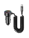Autonabíječka s pružným kabelem USAMS 2xUSB-C 1xUSB-A C33 60W černá CC167CC01 (US-CC167)
