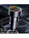 Hurtownia GSM - Ładowarka Samochodowa z kablem sprężynowym USAMS 2xUSB-C 1xUSB-A C33 60W czarna CC167CC01 (US-CC167) - USA901 - {ean13} - Hurt