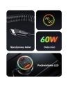 Hurtownia GSM - Ładowarka Samochodowa z kablem sprężynowym USAMS 2xUSB-C 1xUSB-A C33 60W czarna CC167CC01 (US-CC167) - USA901 - {ean13} - Hurt