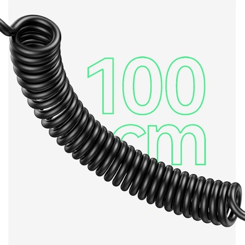 Ładowarka Samochodowa z kablem sprężynowym USAMS 2xUSB-C 1xUSB-A C33 60W czarna CC167CC01 (US-CC167)