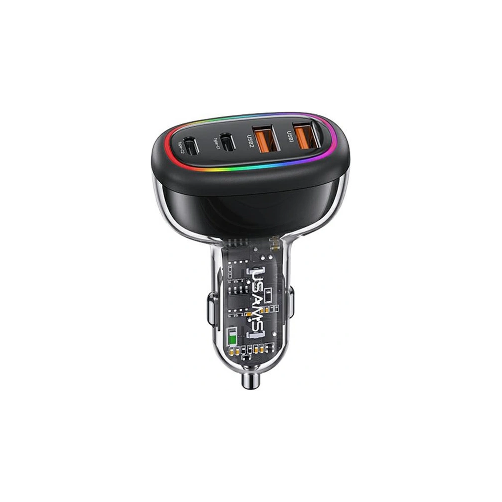 Hurtownia GSM - Autonabíječka USAMS 2xUSB-C 2xUSB-A C34 120W černá CC169CC02 (US-CC169) - USA902 - {ean13} - Hurt