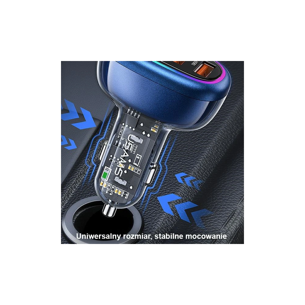 Hurtownia GSM - Autonabíječka USAMS 2xUSB-C 2xUSB-A C34 120W černá CC169CC02 (US-CC169) - USA902 - {ean13} - Hurt