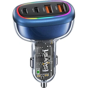 Hurtownia GSM - USAMS 2xUSB-C 2xUSB-A C34 120W autós töltő kék CC169CC01 (US-CC169) - USA903 - {ean13} - Hurt