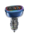 Automobilová nabíječka USAMS 2xUSB-C 2xUSB-A C34 120W modrá CC169CC01 (US-CC169)