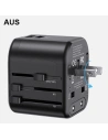 Hurtownia GSM - Încărcătorul de rețea USAMS 2xUSB T55 12W adaptor universal 4w1 US/AU/EU/UK negru CC173TC01 (US-CC173) - USA904 - {ean13} - Hurt