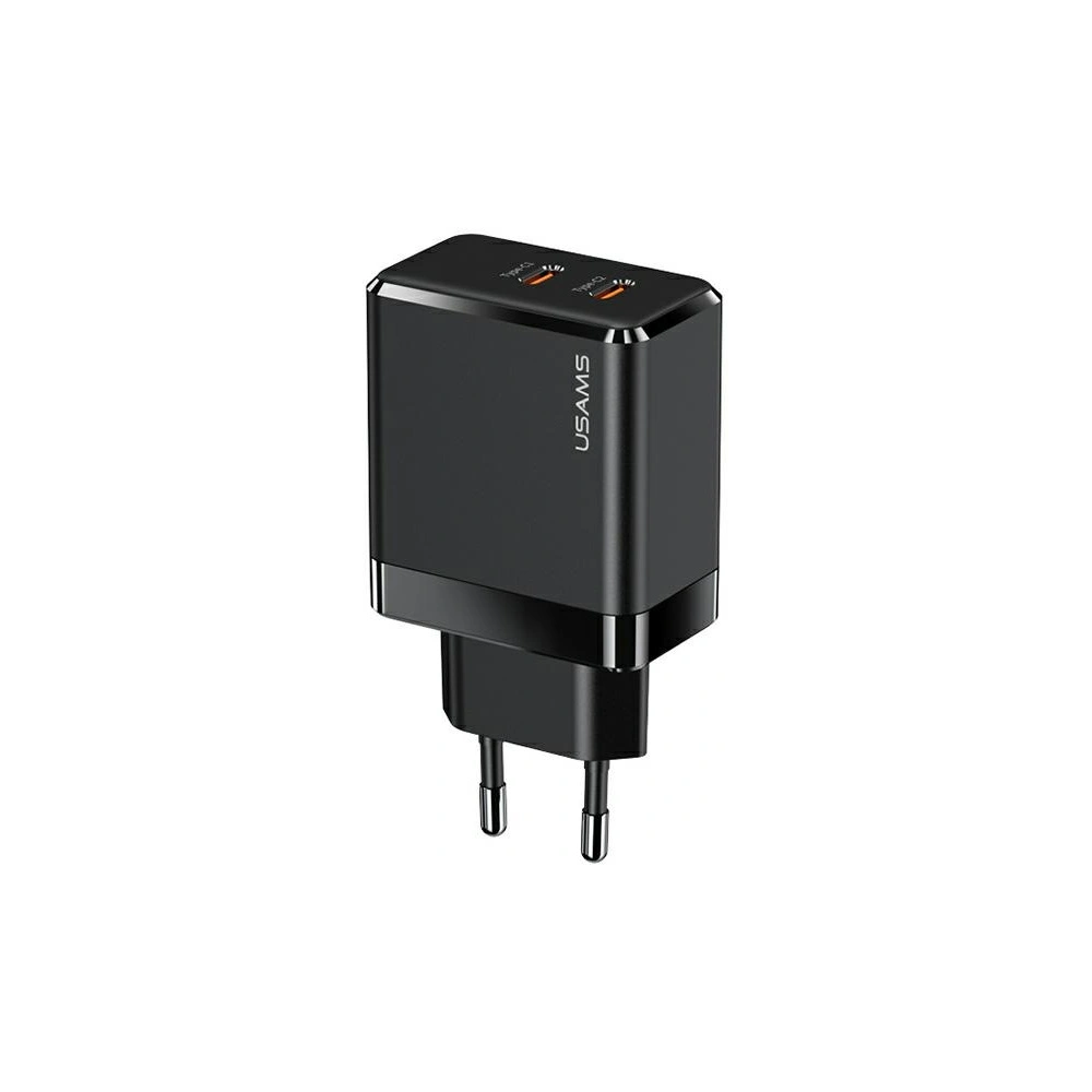Hurtownia GSM - Încărcător de rețea USAMS 2xUSB-C T54 40W PD negru CC172TC01 (US-CC172) - USA905 - {ean13} - Hurt